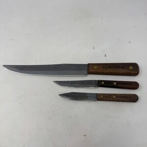 Old Hickory Ontario Knife Co 3 Piece Set Slicing Utility Paring Made in USA